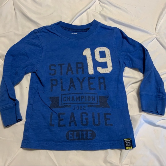 Pick any 5 for $15 Carter's Kids Blue Long Sleeve Tee - Picture 1 of 5